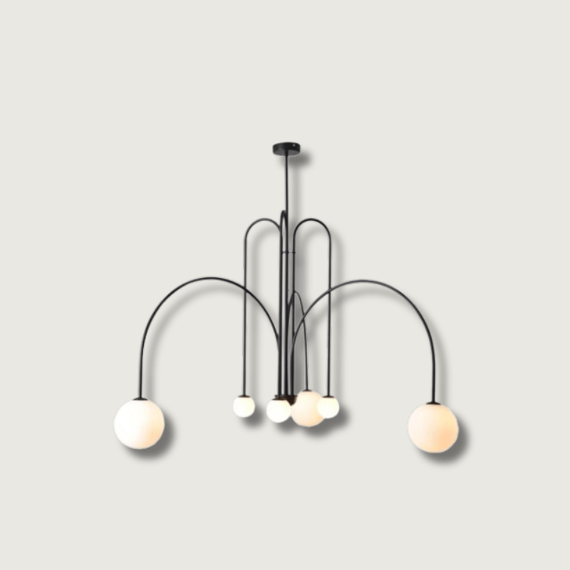 Modern Arc Pendant Chandelier With Iron Curved Light And Elegant Contemporary Ceiling Fixture