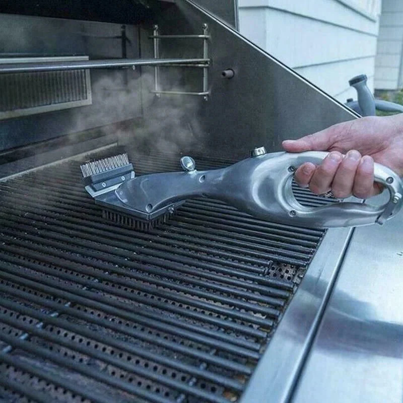 Ανθεκτική Βούρτσα Καθαρισμού Ψησταριάς με Ενσωματωμένη Ξύστρα Άνθρακα για Όλες τις Ψησταριές Άνθρακα, Αερίου και Εξωτερικού Χώρου