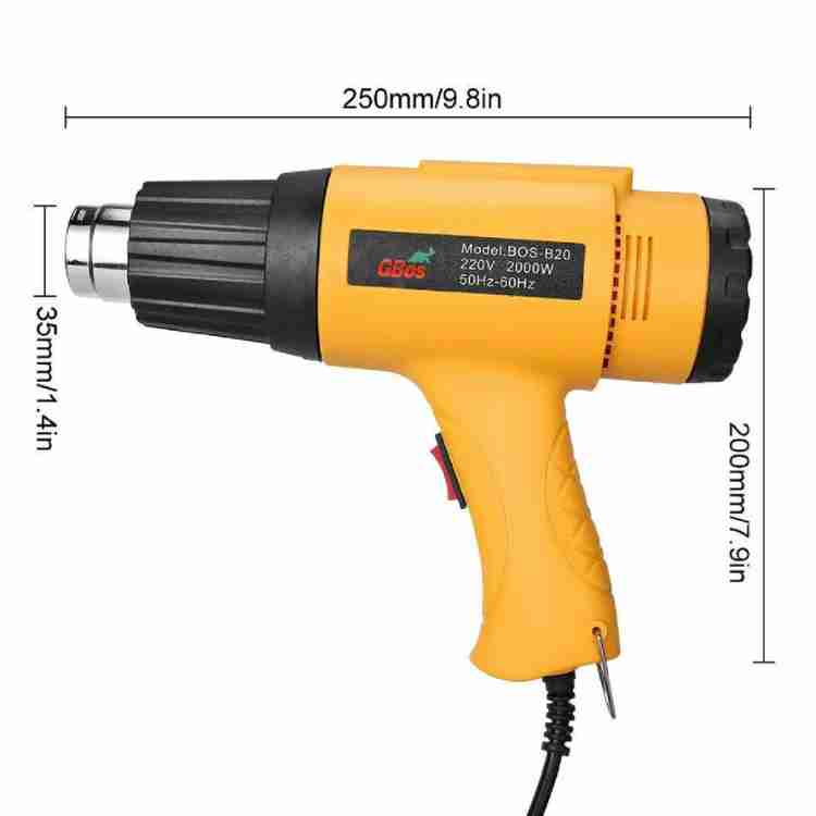 NovaHeat 2000W varmluftpistol med to tilstande og temperatur fra 60 til 650 grader til sarte opgaver