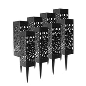 Solcellsdriven utomhuslykta med svart utskuren metallgolvlampa för gångvägar, uteplatser och trädgårdar