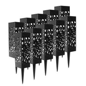 Solcellsdriven utomhuslykta med svart utskuren metallgolvlampa för gångvägar, uteplatser och trädgårdar