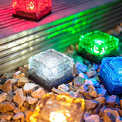 Solar Cube Garden Light With Colour Changing Water Ripple Effect For Outdoor Ground And Surface Decorative Lighting