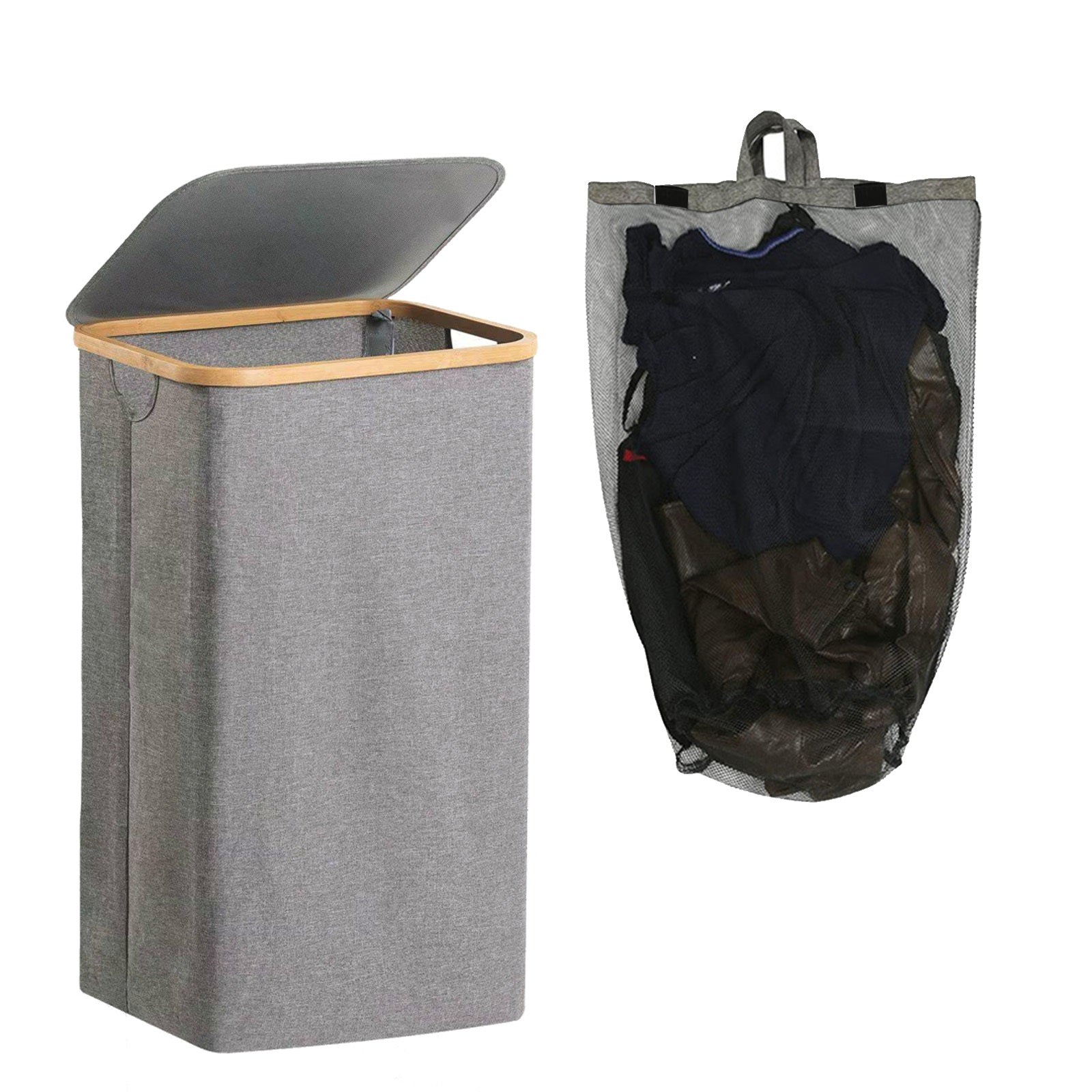 Panier à linge pliable avec sac intérieur amovible pour usage domestique et rangement facile dans un design compact et portable