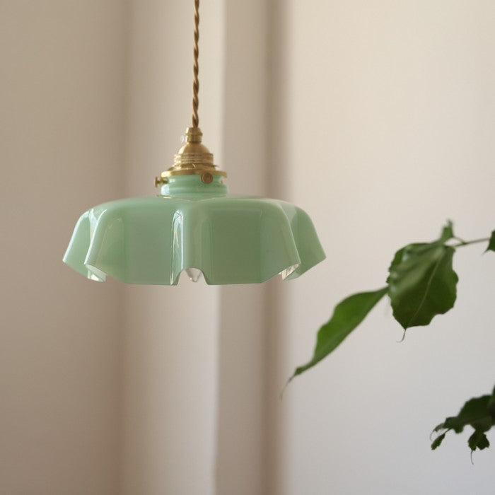 Glass Pendant Light Chandelier | Vintage Kitchen Pendant Lighting | Elegant Hanging Lights | Floral Ceiling Fixture | Retro Pendant - Zardee-5