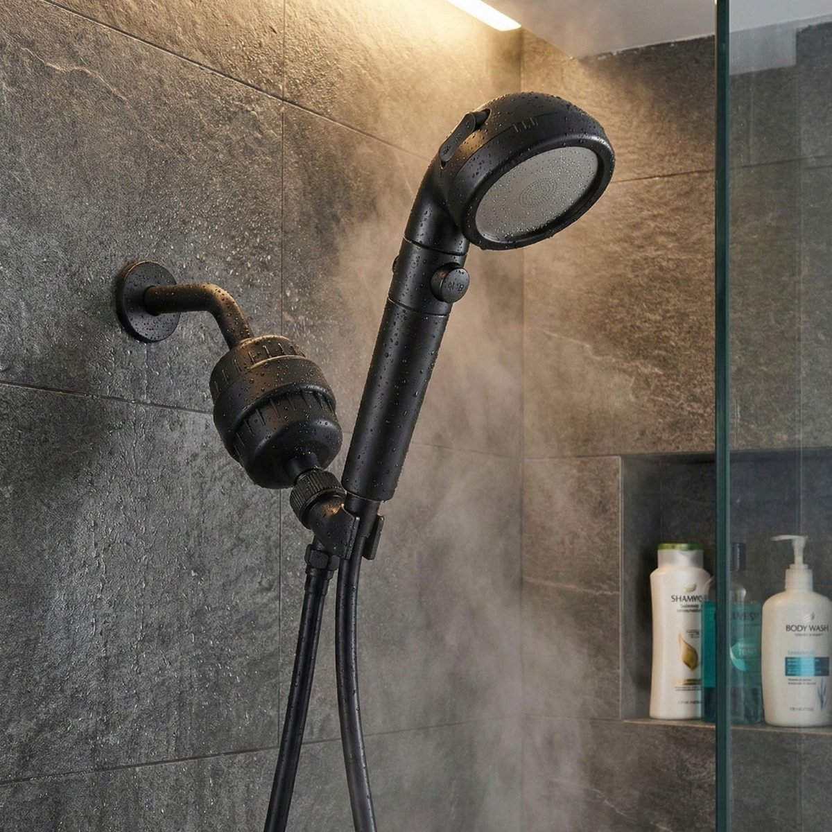 Shower Head With Three Spray Modes Rainfall Jetting And Massage For Bathroom Use