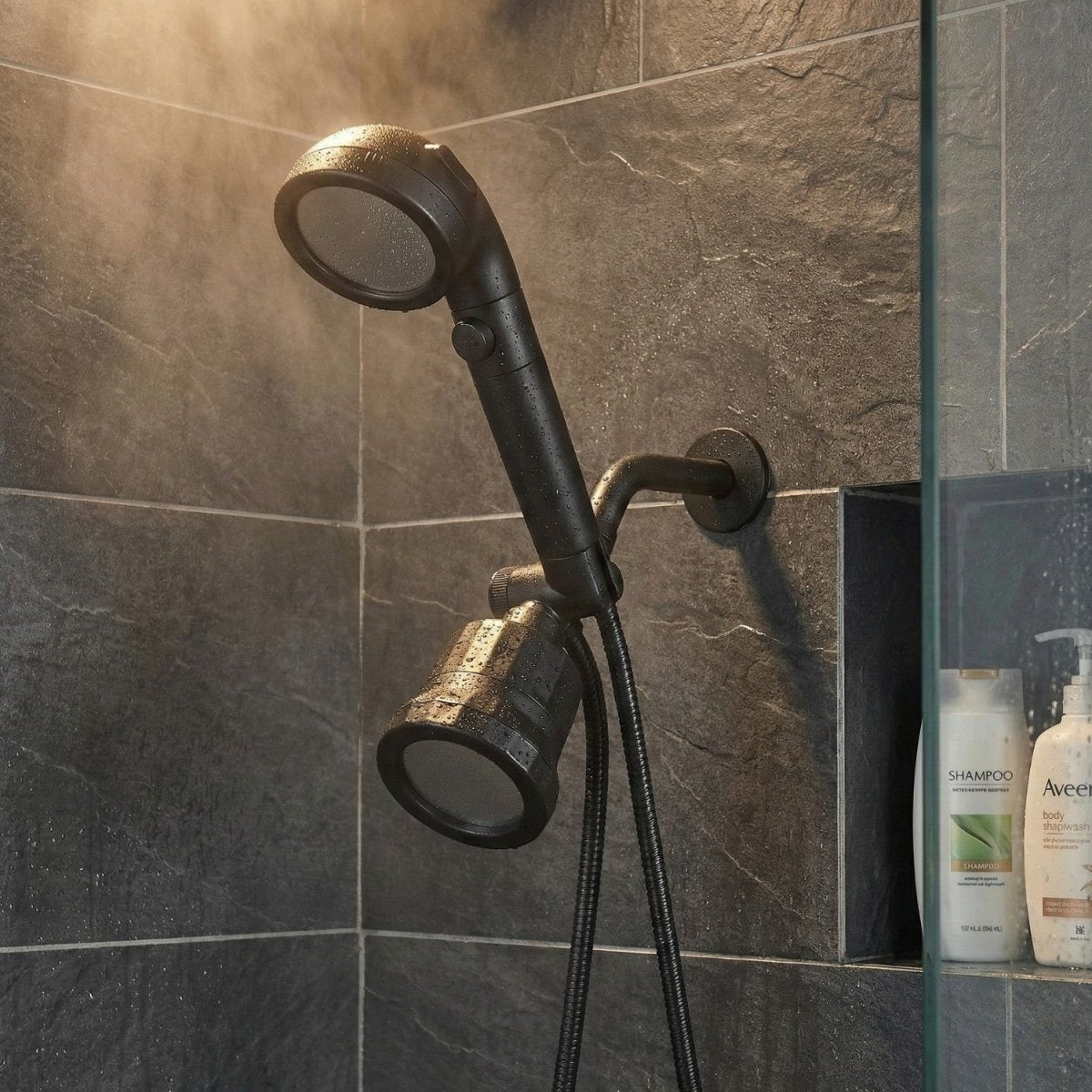 Shower Head With Three Spray Modes Rainfall Jetting And Massage For Bathroom Use