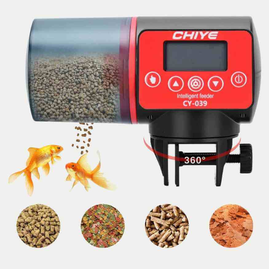 Automatischer intelligenter Aquarienfütterer mit vier täglichen Portionen und 200 ml Behälter