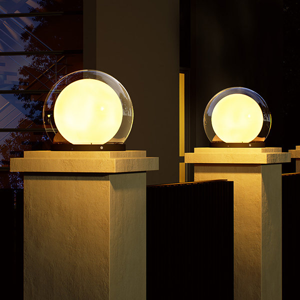 Variant image for Solar Garden Lights | Waterproof Outdoor Light Fixtures | Elegant Solar Column Lamp | IP65 Stainless Steel Lantern | Warm 3000K Outdoor Lighting - Zardee-2