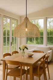 Loftlampe Moderne Drejelig Pendel i Naturlig Stil til Moderne Stuer og Spisesteder i Boligindretning