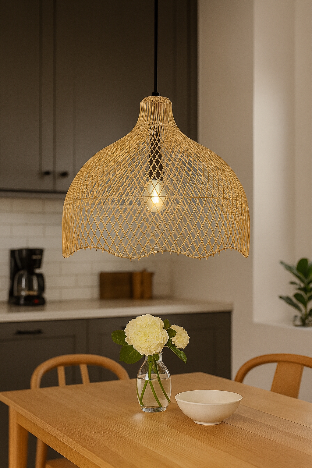Loftlampe Moderne Drejelig Pendel i Naturlig Stil til Moderne Stuer og Spisesteder i Boligindretning
