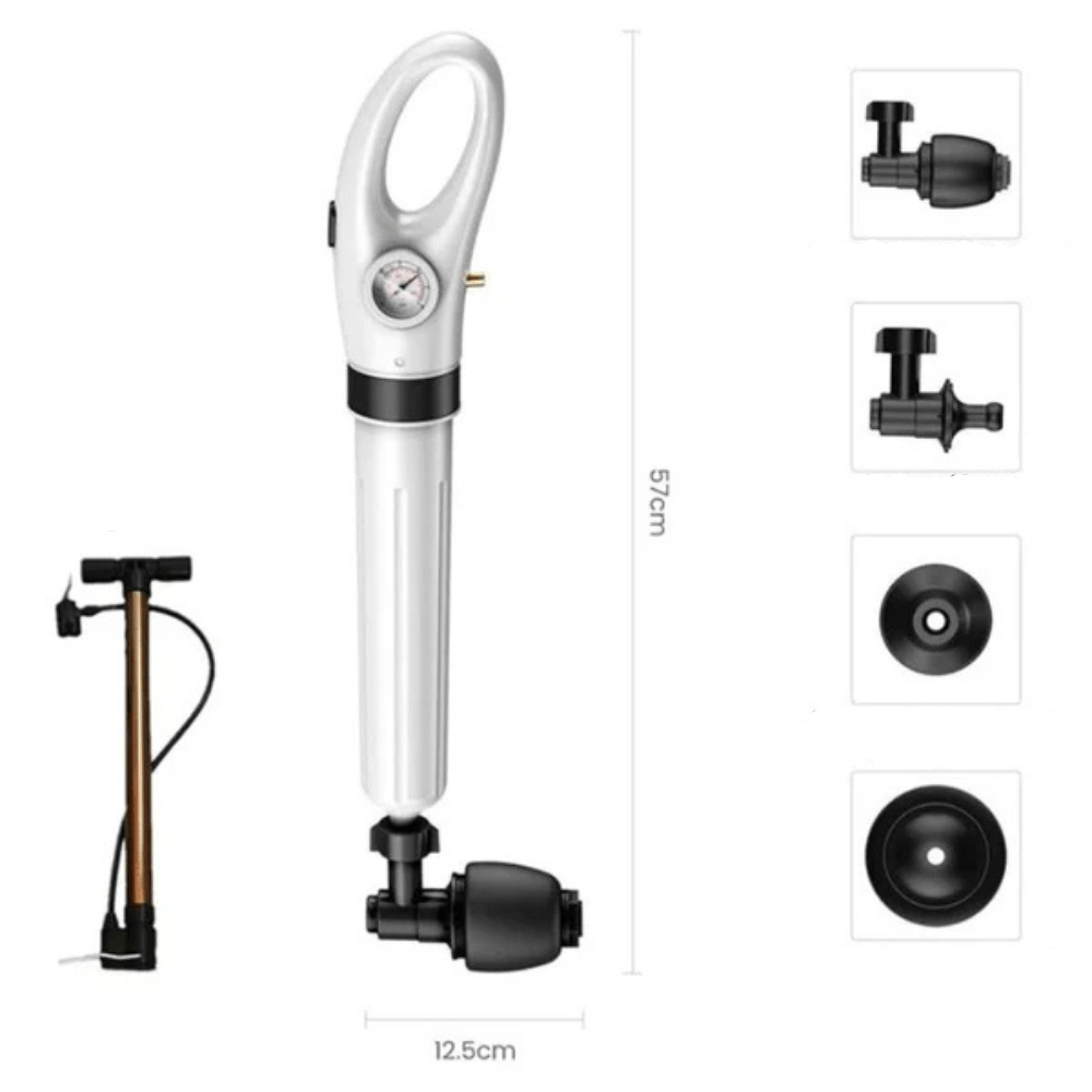 Desatascador de aire para inodoros para obstrucciones y limpieza de desagües en plomería y mantenimiento doméstico