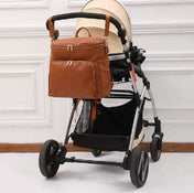 Sac à dos pour couches en cuir PU avec grande capacité, sac de voyage pour parents en déplacement et sorties quotidiennes